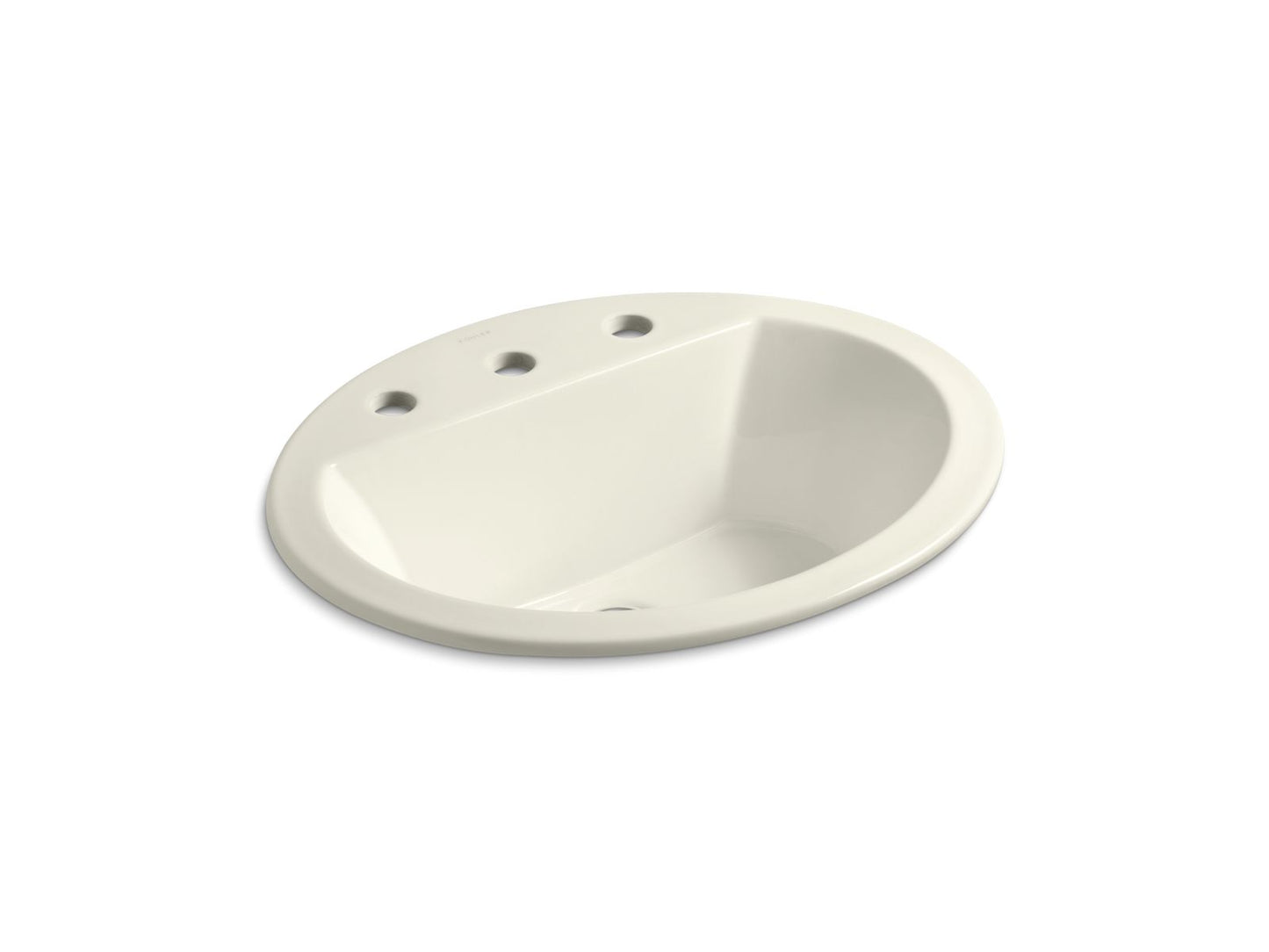 KOHLER K-2699-8-96 Bryant 20-1/4" Oval Drop-In Bathroom Sink In Biscuit