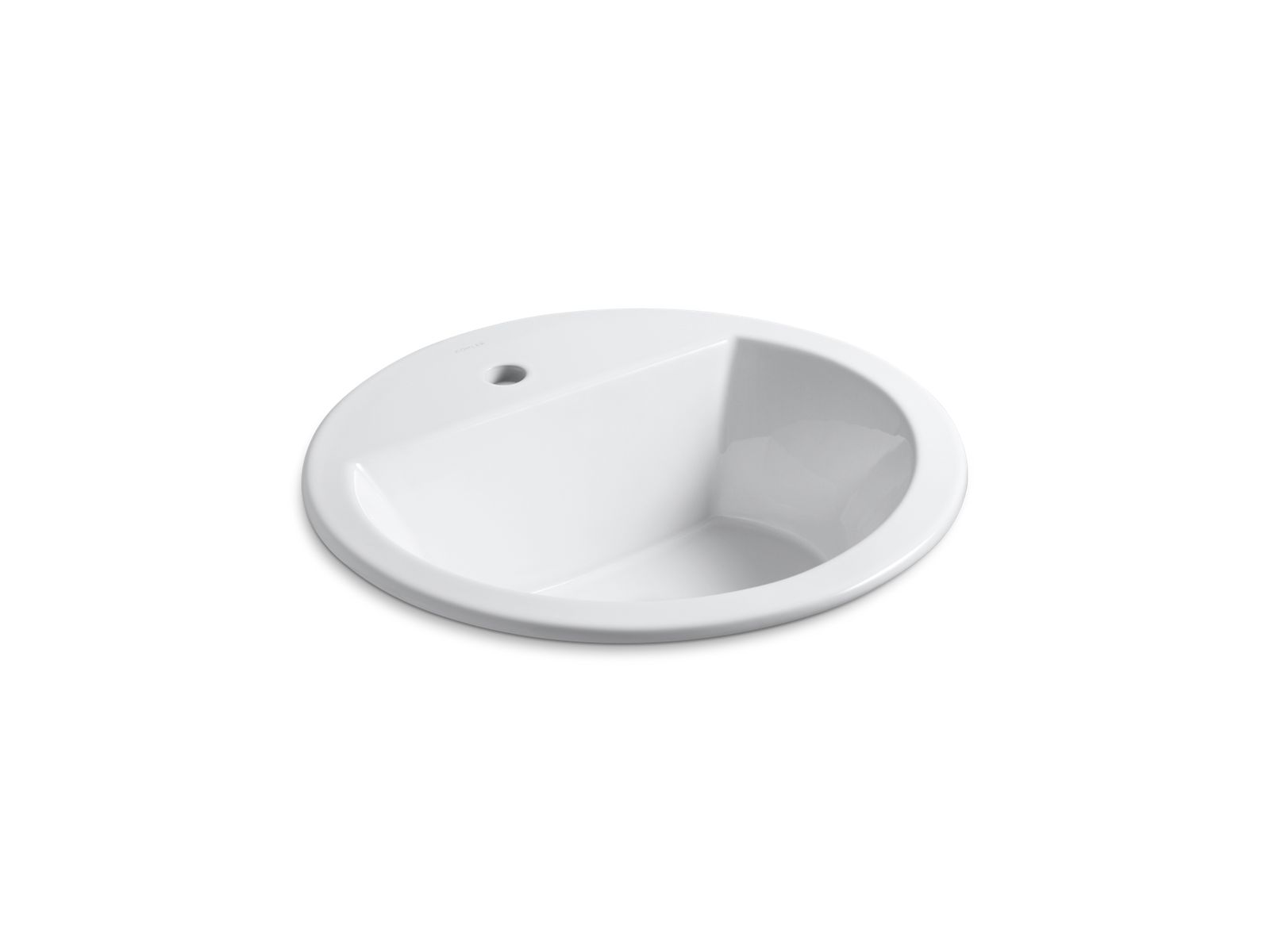 KOHLER K-2714-1-0 Bryant 19" Round Drop-In Bathroom Sink - White