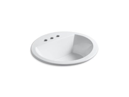 KOHLER K-2714-4-0 Bryant 19" round drop-in bathroom sink - White