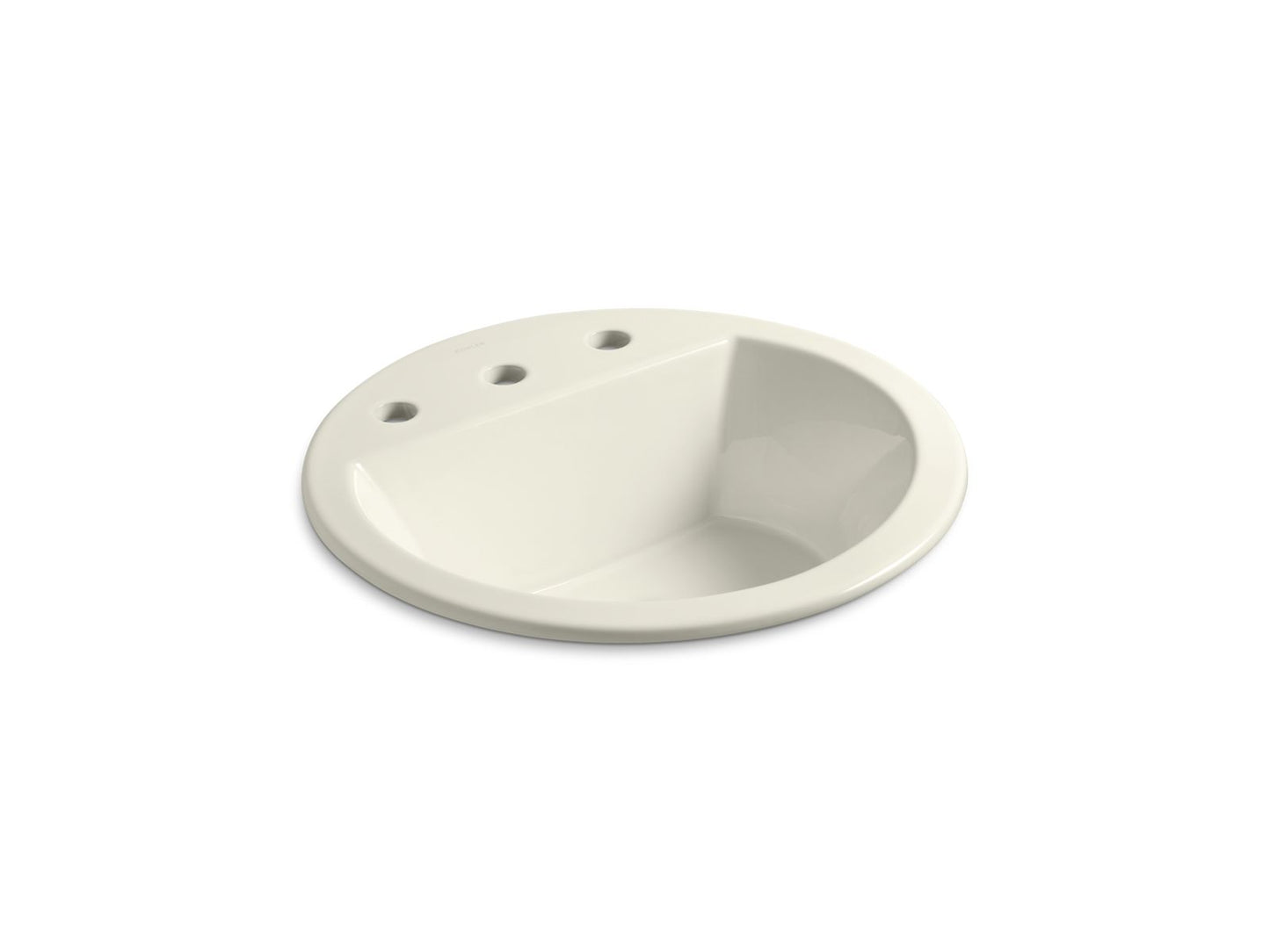 KOHLER K-2714-8-96 Bryant 19" Round Drop-In Bathroom Sink In Biscuit