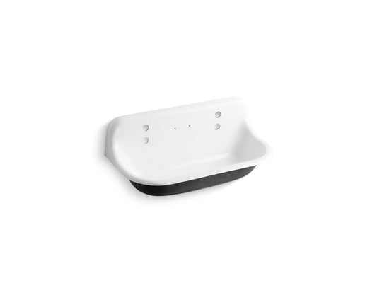 KOHLER K-3200-0 Brockway 3' Wall-Mount Wash Sink With 2 Faucet Holes In White