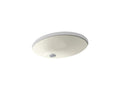 KOHLER K-2211-G-96 Caxton 21-1/4" Oval Undermount Bathroom Sink With Glazed Underside, No Overflow - Biscuit
