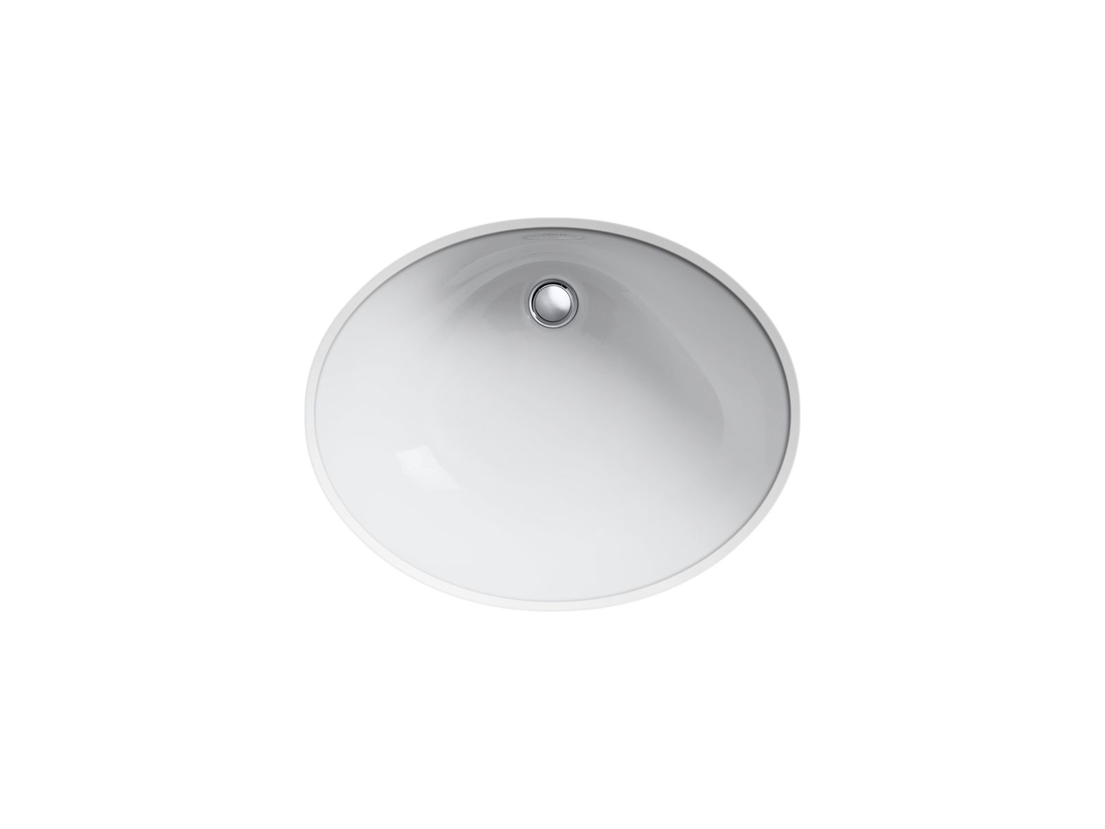 KOHLER K-2211-G-96 Caxton 21-1/4" Oval Undermount Bathroom Sink With Glazed Underside, No Overflow - Biscuit