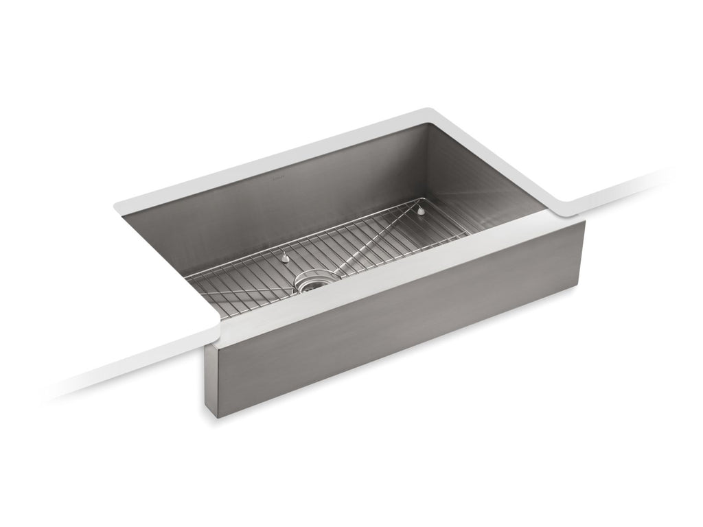 KOHLER K-3943-NA Vault 35-1/2" Undermount Single-Bowl Farmhouse Kitchen Sink - Stainless Steel