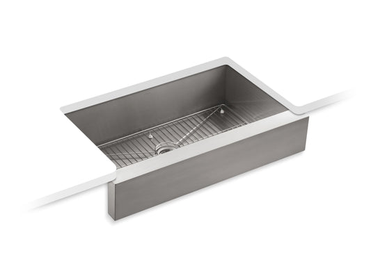 KOHLER K-3943-NA Vault 35-1/2" undermount single-bowl farmhouse kitchen sink - Stainless Steel