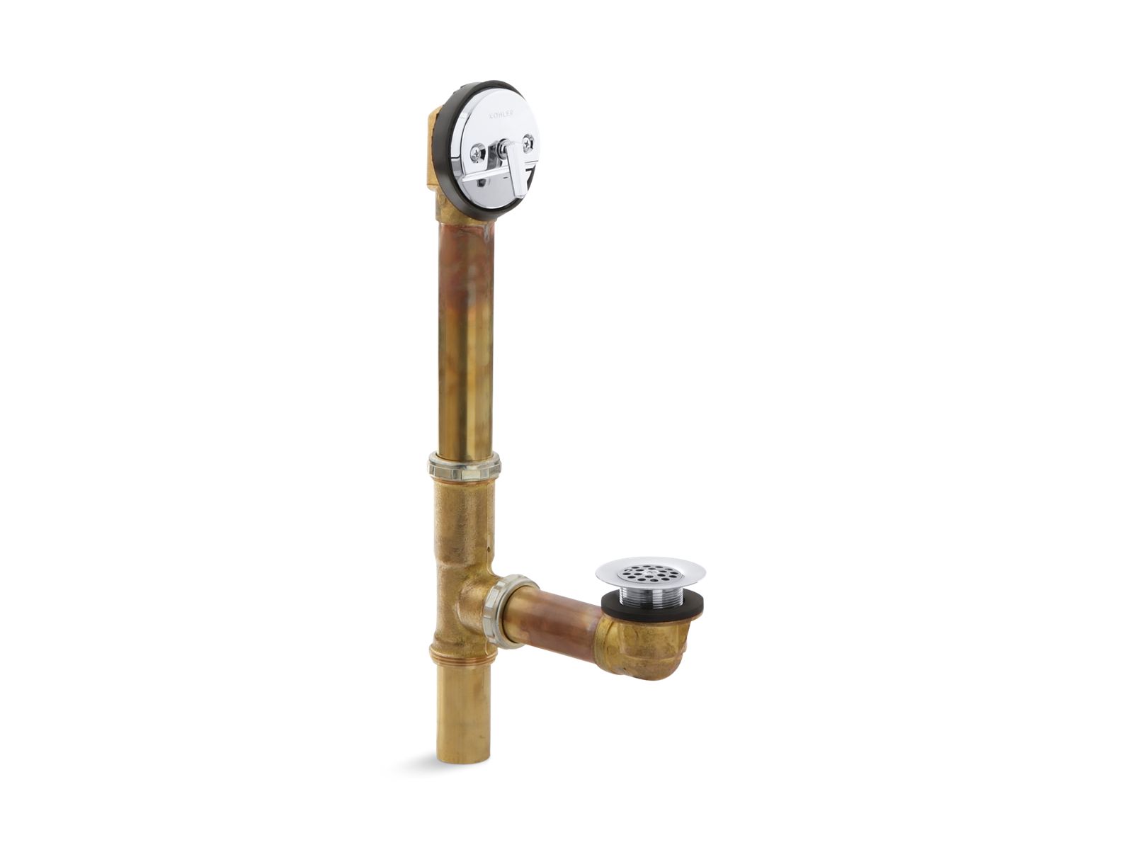 KOHLER K-11660-CP Swiftflo 1-1/2" Adjustable Drain, 17-Gauge Brass, For 14" To 16" Baths - Polished Chrome