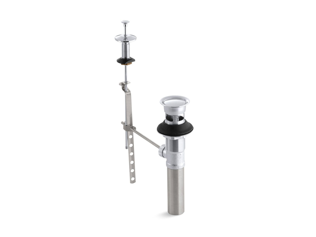 KOHLER K-7126-CP Standard Pop-Up Drain, Non-Exposed, With Lift Rod - Polished Chrome