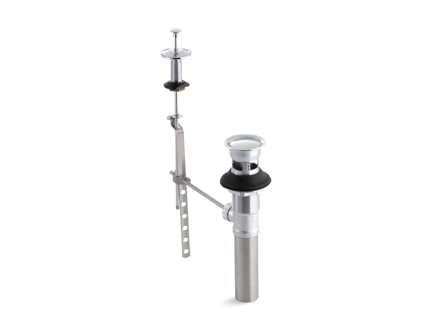 KOHLER K-7126-CP Standard pop-up drain, non-exposed, with lift rod - Polished Chrome