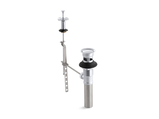 KOHLER K-7126-CP Standard pop-up drain, non-exposed, with lift rod - Polished Chrome