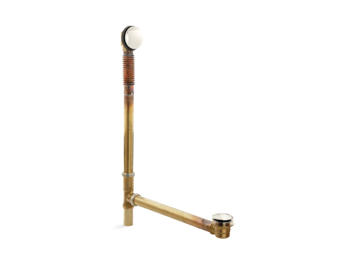 KOHLER K-7265-SN Clearflo Brass Toe Tap Bath Drain - Vibrant Polished Nickel
