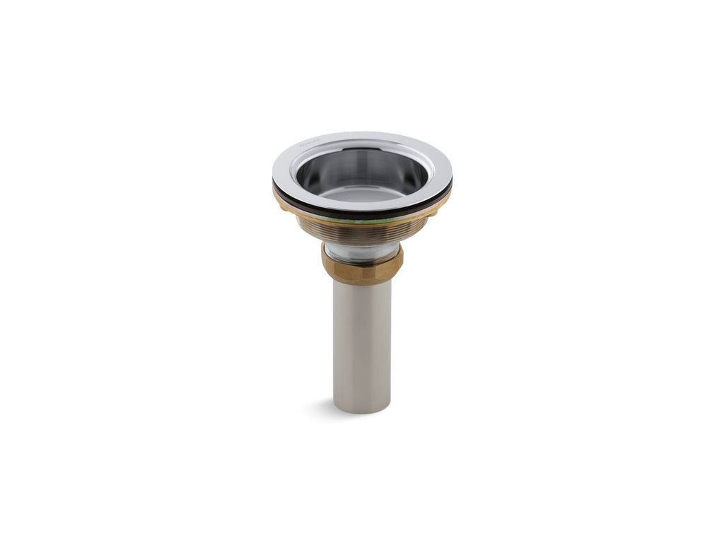 KOHLER K-8804-CP Duostrainer Sink Drain Body With Tailpiece - Polished Chrome