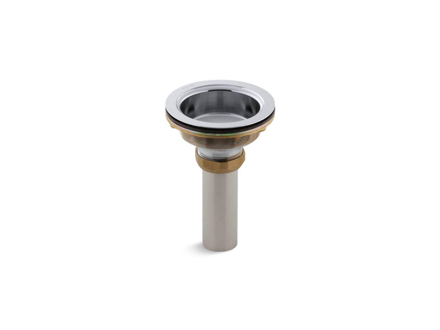 KOHLER K-8804-CP Duostrainer Sink drain body with tailpiece - Polished Chrome