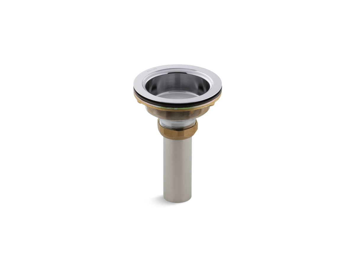 KOHLER K-8804-CP Duostrainer Sink Drain Body With Tailpiece - Polished Chrome