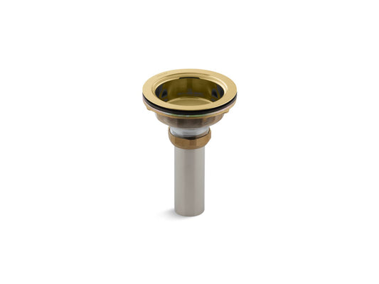 KOHLER K-8804-PB Duostrainer Sink Drain Body With Tailpiece In Vibrant Polished Brass