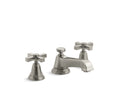 KOHLER K-13132-3A-BN Pinstripe Pure Widespread Bathroom Sink Faucet With Cross Handles, 1.2 Gpm - Vibrant Brushed Nickel