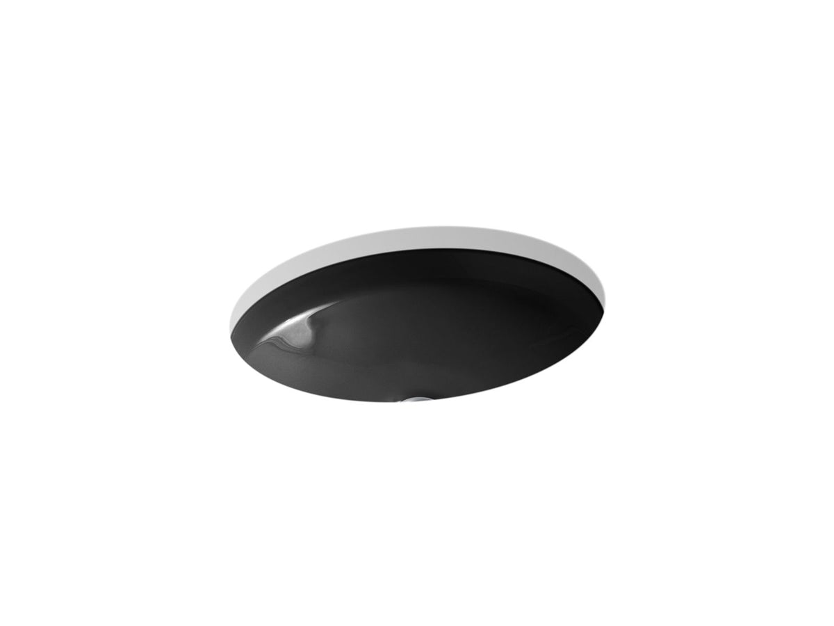 KOHLER K-2874-7 Canvas 19-1/2" Round Undermount Bathroom Sink In Black Black