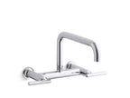 KOHLER K-7549-4-VS Purist Two-Hole Wall-Mount Bridge Kitchen Sink Faucet - Vibrant Stainless