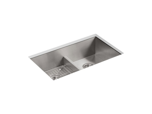 KOHLER K-3838-1-NA Vault Smart Divide 33" Top-/Undermount Double-Bowl Kitchen Sink