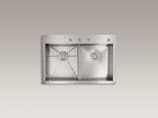 KOHLER K-3838-4-NA Vault Smart Divide 33" Top-/Undermount Double-Bowl Kitchen Sink - Stainless Steel