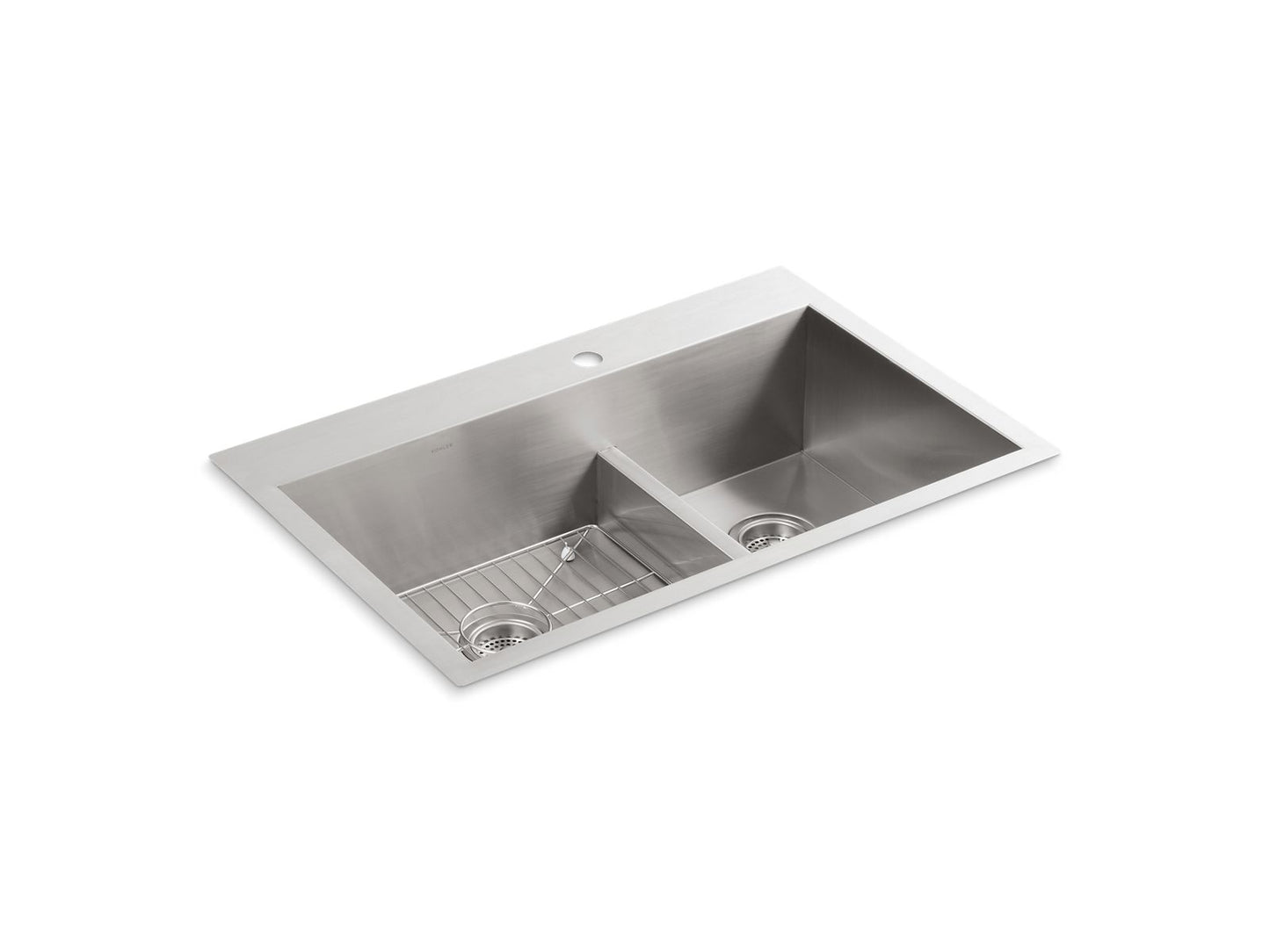 KOHLER K-3839-1-NA Vault Smart Divide 33" top-/undermount double-bowl kitchen sink - Stainless Steel