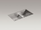 KOHLER K-3839-4-NA Vault Smart Divide 33" Top-/Undermount Double-Bowl Kitchen Sink - Stainless Steel