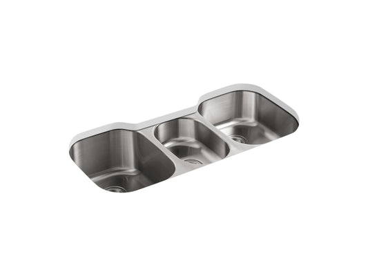 KOHLER K-3166-NA Undertone 41-3/4" Undermount Triple-Bowl Kitchen Sink