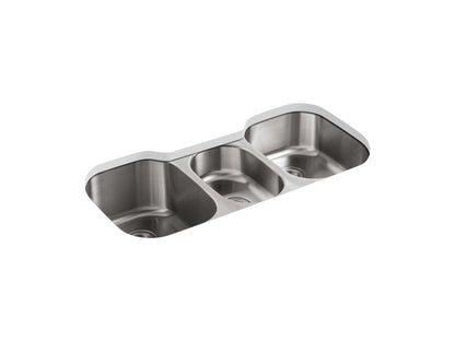 KOHLER K-3166-NA Undertone 41-3/4" undermount triple-bowl kitchen sink - Stainless Steel