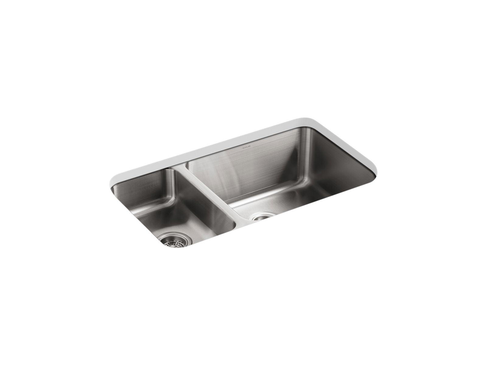 KOHLER K-3174-L-NA Undertone 31-1/2" Undermount Double-Bowl Kitchen Sink - Stainless Steel