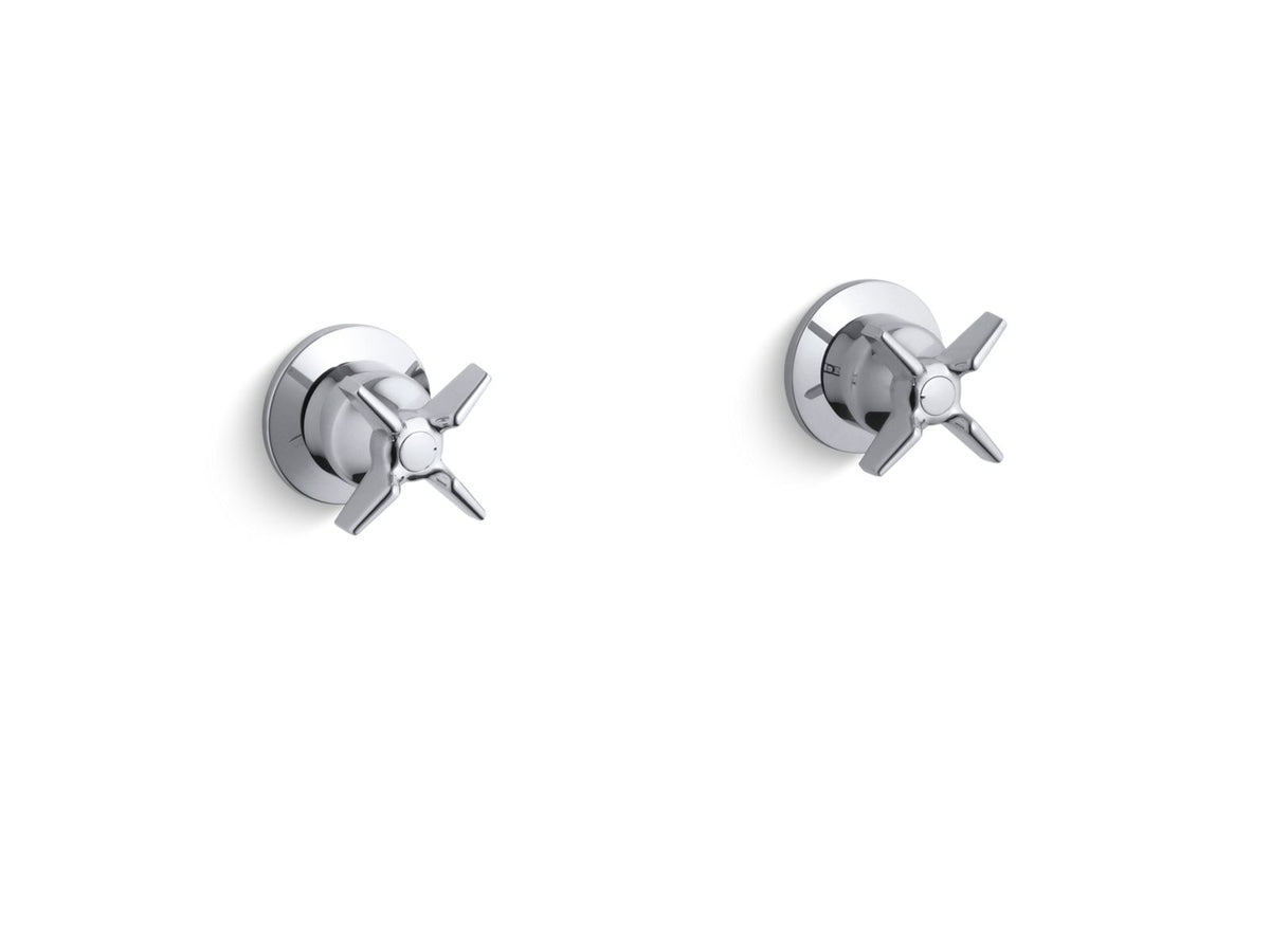 KOHLER K-T7744-3-CP Triton Wall-Mount Valve Trim With Cross Handles, Requires Valve - Polished Chrome