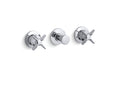 KOHLER K-T7751-3-CP Triton Wall-Mount Valve Trim With Push Button Diverter And Cross Handles, Requires Valve - Polished Chrome