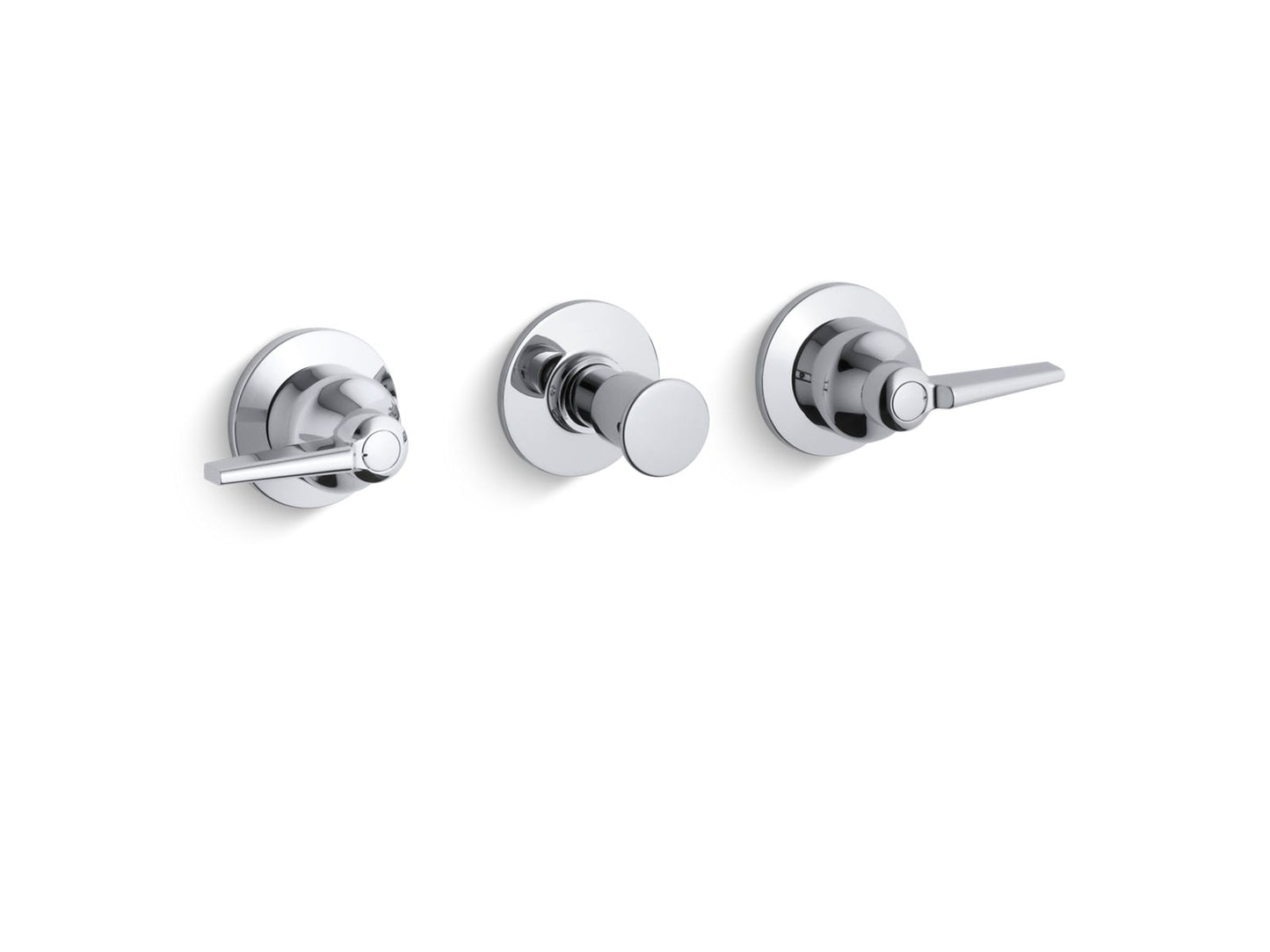 KOHLER K-T7751-4-CP Triton Wall-Mount Valve Trim With Push Button Diverter And Lever Handles, Requires Valve In Polished Chrome