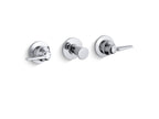 KOHLER K-T7751-4-CP Triton Wall-Mount Valve Trim With Push Button Diverter And Lever Handles, Requires Valve - Polished Chrome