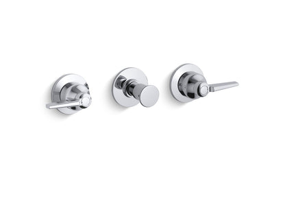 KOHLER K-T7751-4-CP Triton Wall-mount valve trim with push button diverter and lever handles, requires valve - Polished Chrome