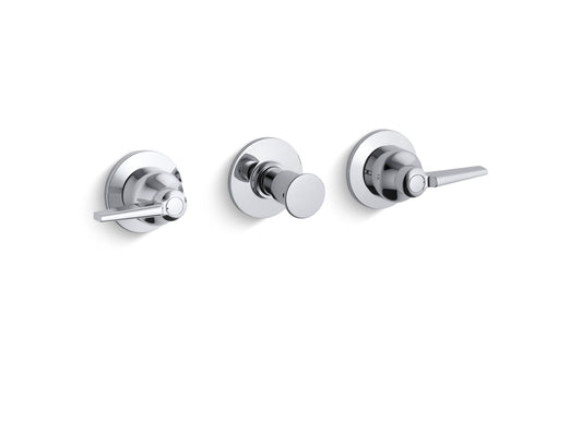 KOHLER K-T7751-4-CP Triton Wall-mount valve trim with push button diverter and lever handles, requires valve - Polished Chrome