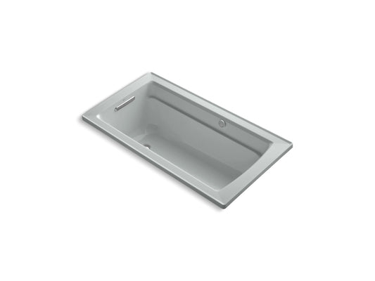 KOHLER K-1122-GH-95 Archer 60" X 32" Drop-In Heated Bubblemassage Air Bath In Ice Grey