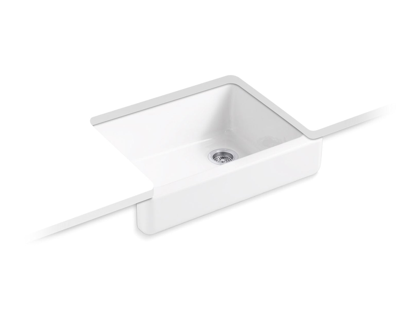 KOHLER K-6486-96 Whitehaven 29-1/2" undermount single-bowl farmhouse kitchen sink - Biscuit
