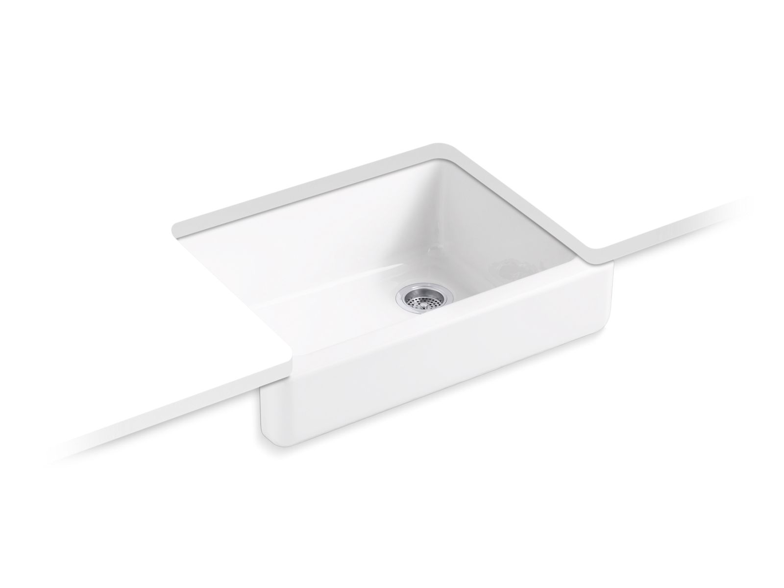 KOHLER K-6486-FF Whitehaven 29-1/2" Undermount Single-Bowl Farmhouse Kitchen Sink - Sea Salt