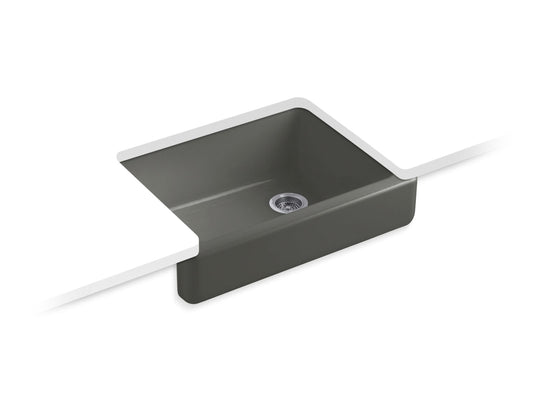 KOHLER K-6486-58 Whitehaven 29-1/2" Undermount Single-Bowl Farmhouse Kitchen Sink In Thunder Grey