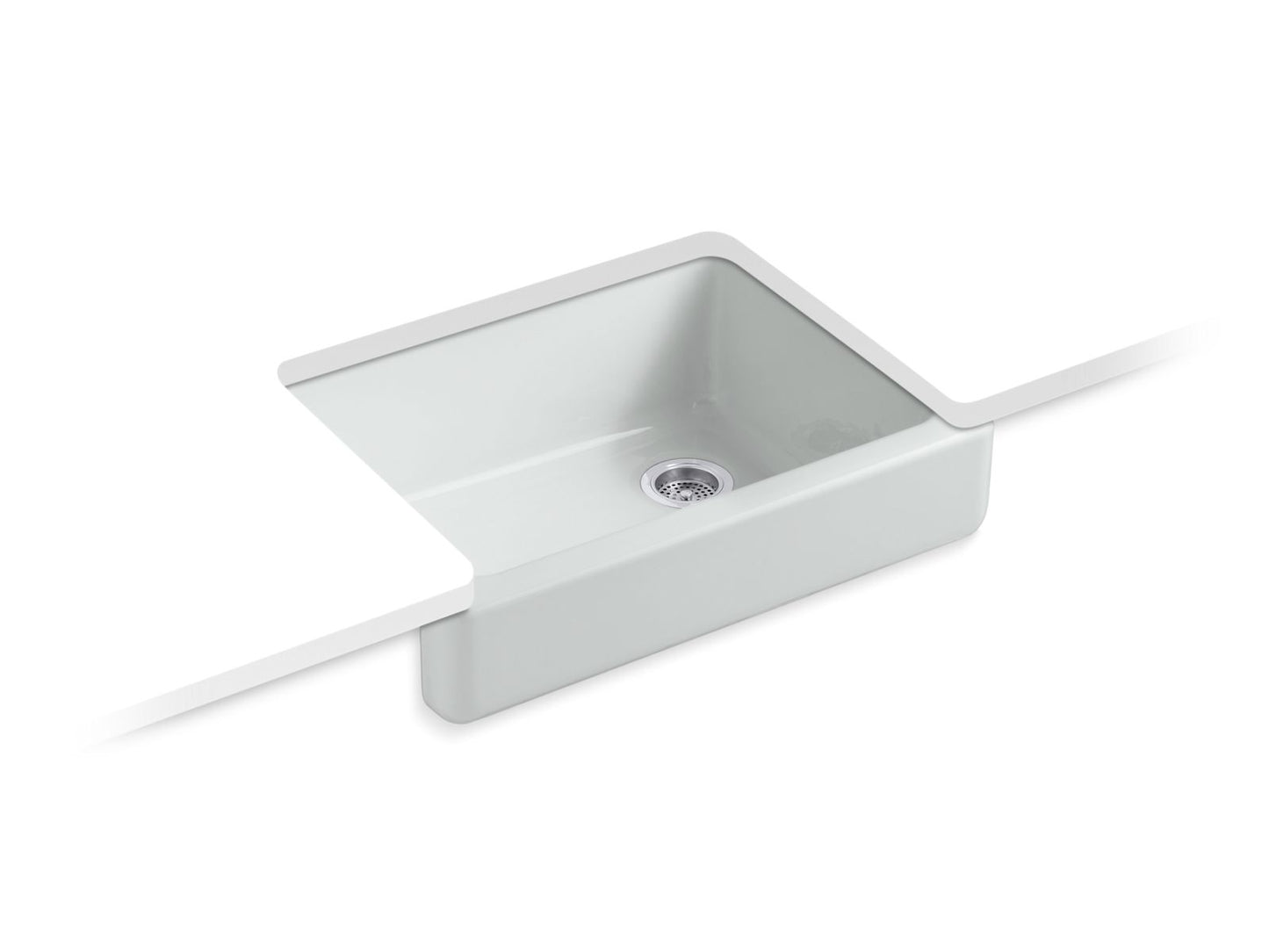 KOHLER K-6486-95 Whitehaven 29-1/2" Undermount Single-Bowl Farmhouse Kitchen Sink In Ice Grey