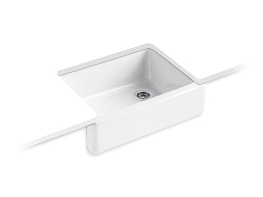 KOHLER K-6487-0 Whitehaven 29-3/4" Undermount Single-Bowl Farmhouse Kitchen Sink In White