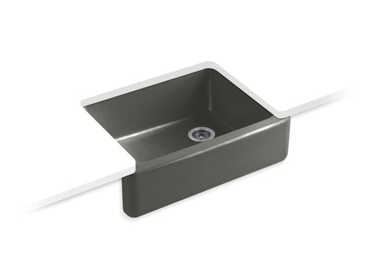 KOHLER K-6487-58 Whitehaven 29-3/4" Undermount Single-Bowl Farmhouse Kitchen Sink In Thunder Grey