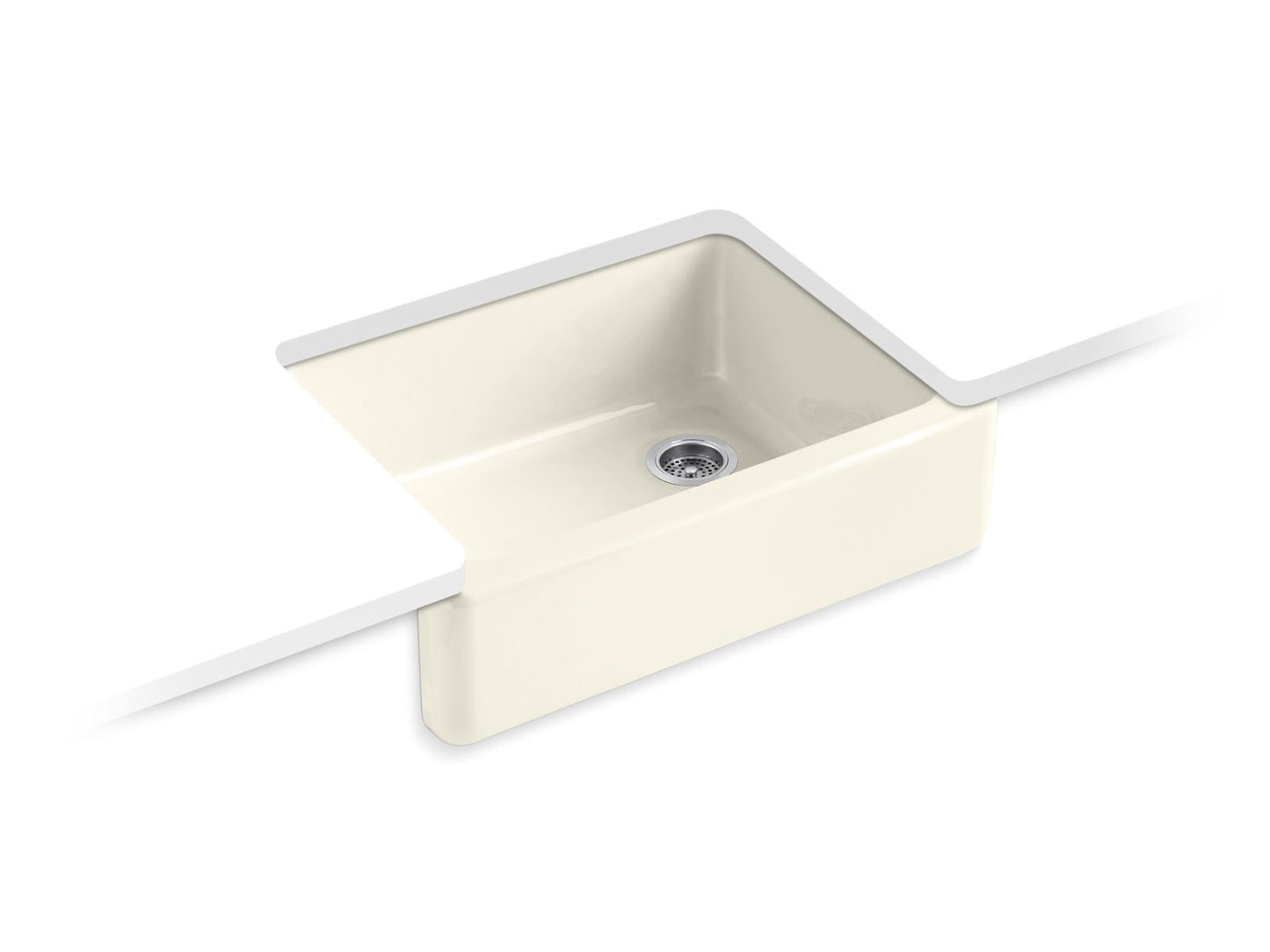 KOHLER K-6487-96 Whitehaven 29-3/4" Undermount Single-Bowl Farmhouse Kitchen Sink In Biscuit