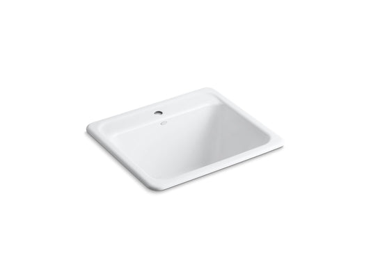 KOHLER K-19017-1-0 Glen Falls 25" Top-/Undermount Single-Bowl Utility Sink In White