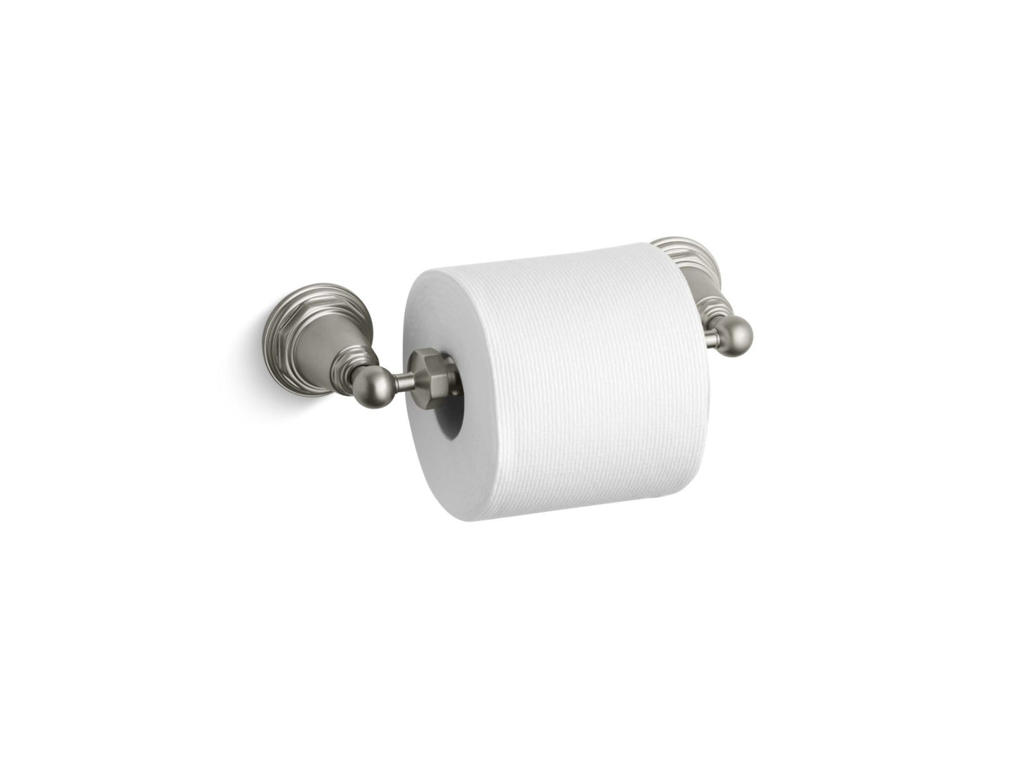 KOHLER K-13114-BN Pinstripe Toilet Paper Holder In Vibrant Brushed Nickel