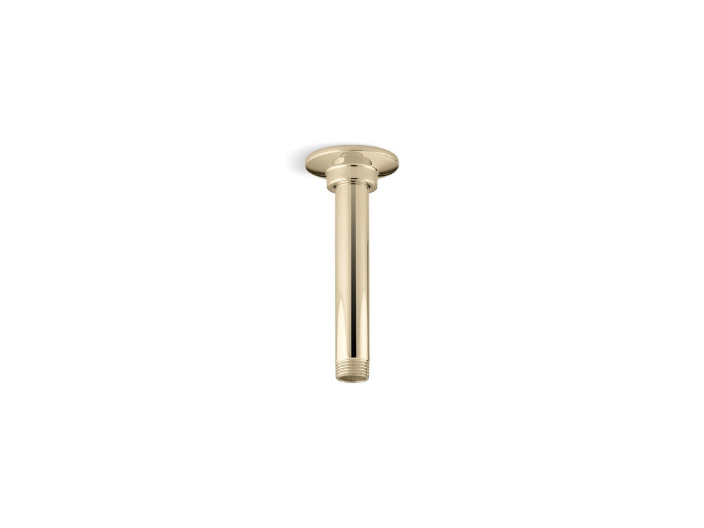 KOHLER K-7394-AF 6" Ceiling-Mount Single-Function Rainhead Arm And Flange - Vibrant French Gold