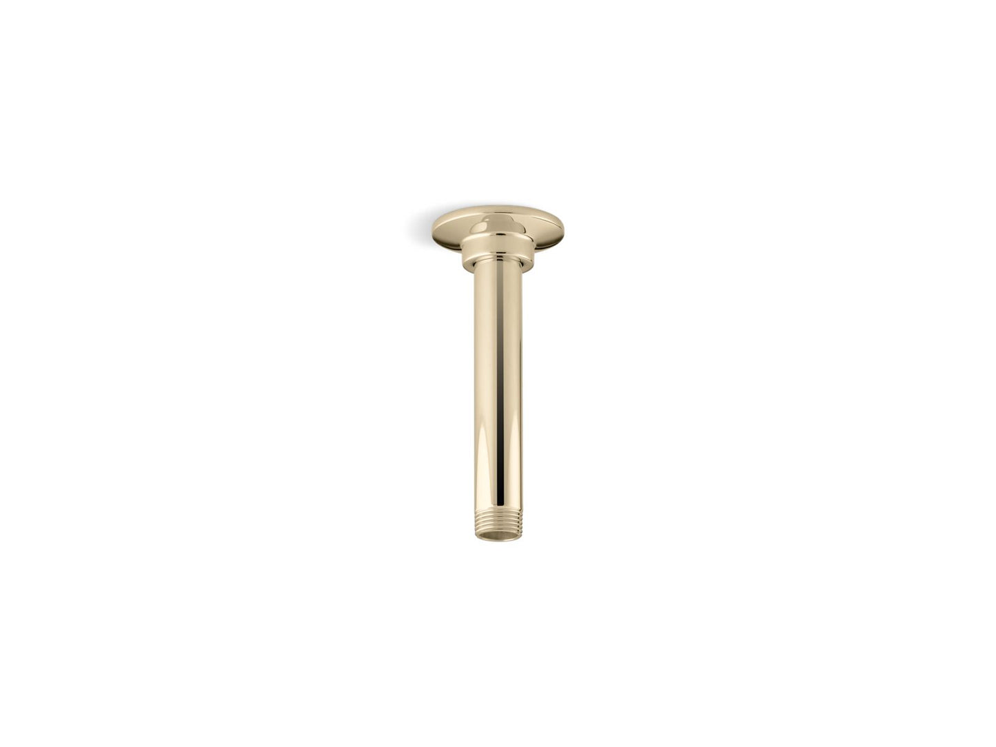 KOHLER K-7394-AF 6" ceiling-mount single-function rainhead arm and flange - Vibrant French Gold