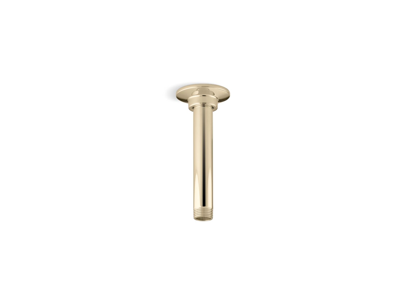 KOHLER K-7394-AF 6" ceiling-mount single-function rainhead arm and flange - Vibrant French Gold