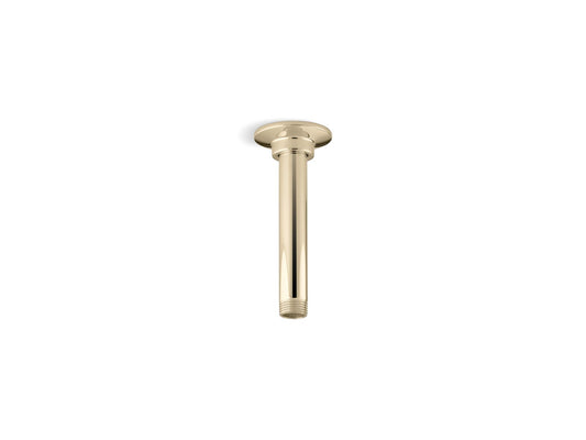 KOHLER K-7394-AF 6" ceiling-mount single-function rainhead arm and flange - Vibrant French Gold