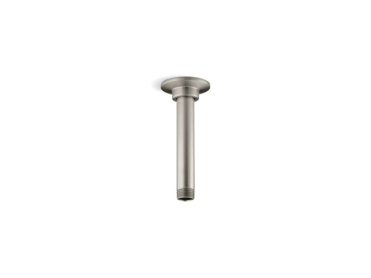KOHLER K-7394-BN 6" ceiling-mount single-function rainhead arm and flange - Vibrant Brushed Nickel