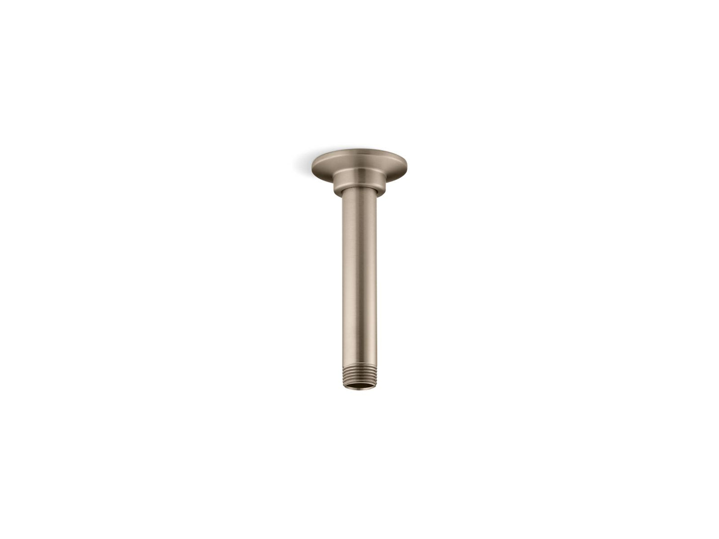 KOHLER K-7394-BV 6" ceiling-mount single-function rainhead arm and flange - Vibrant Brushed Bronze